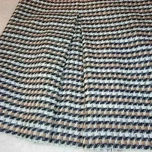 Talbots Skirt Womens 12 P Brown Black Houndstooth Wool Pleated School Girl Lined - Picture 14 of 15